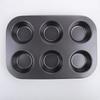 Stampo per Torta a 6/12 Fori Stampo per Muffin Cupcake Stampo Fai da Te Antiaderente Pirofila Acciaio al Carbonio Teglie da Forno per Cucina Utensile per Pasticceria