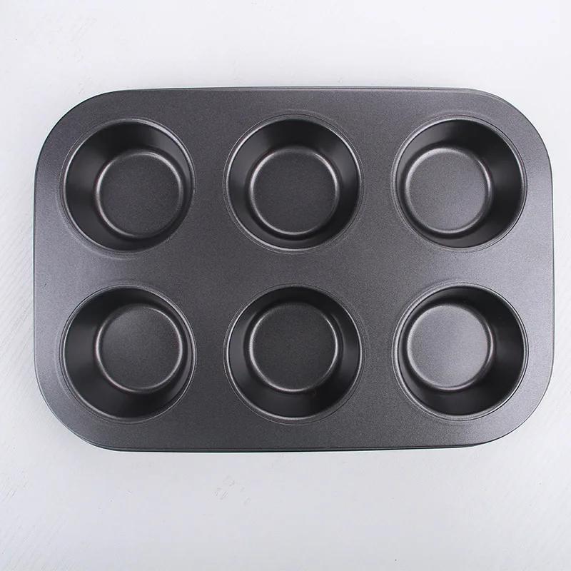 Stampo per Torta a 6/12 Fori Stampo per Muffin Cupcake Stampo Fai da Te Antiaderente Pirofila Acciaio al Carbonio Teglie da Forno per Cucina Utensile per Pasticceria