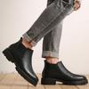 Men's Shoes Small Size Chelsea Leather Boots British Martin Boots Men's Platform Short Boots Men's Boots 37-44