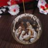 3d Effect Acrylic Flat Ornaments Acrylic Xmas Tree Pendants Funny Jesus Hanging Ornament  Home
