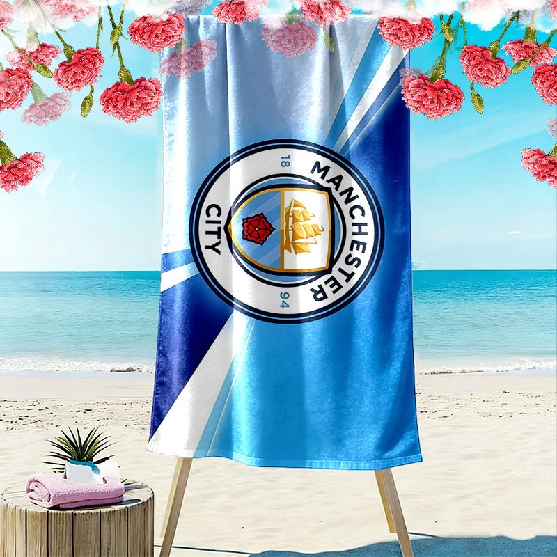 Manchester City Print Beach Towel, Large Soft Quick Dry Towel for Beach Camping Swimming