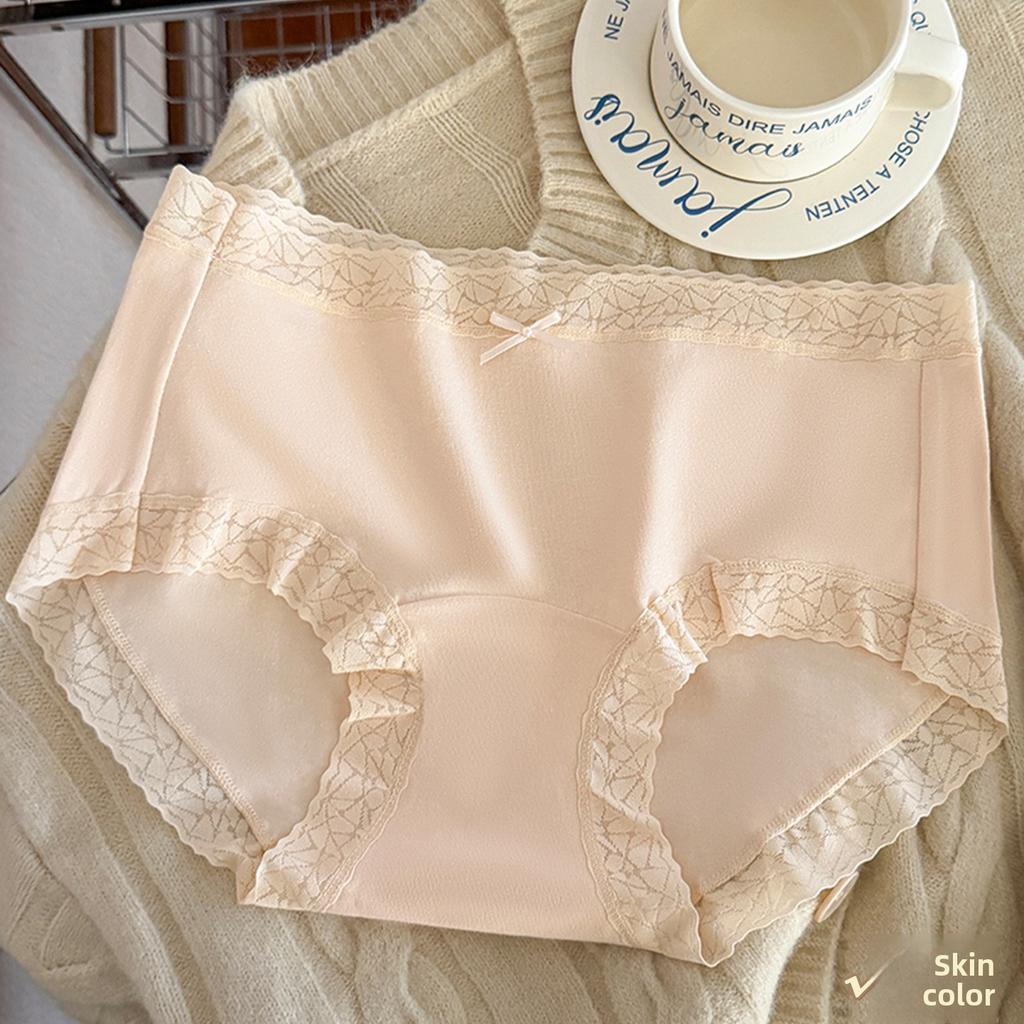 Ladies Summer New Sweet 10A Antibacterial Cotton Extended Middle Waist Triangle Briefs