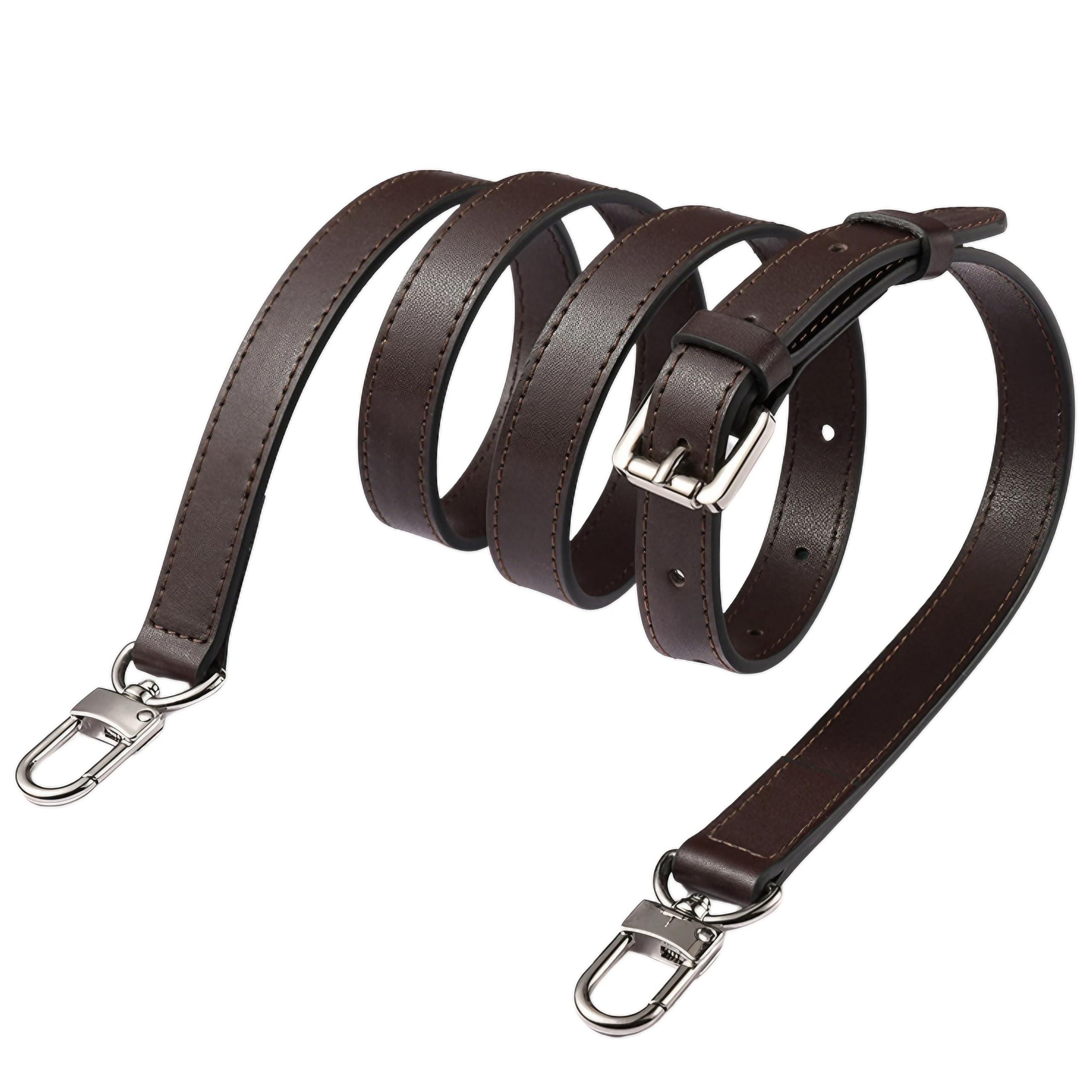 

Регулируемый узкий плечевой ремень East Leaf для сумок, ширина 1,8 см, кожа коровья, сменный ремень для мужчин и женщин, с металлической фурнитурой, коричневый