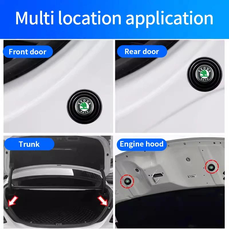 SBNI3 Car Door Shock Absorber Gasket Anti-collision Silicone Sticker Pads For Skoda Octavia Rapid Fabia S Logo A7 Superb KAMIQ