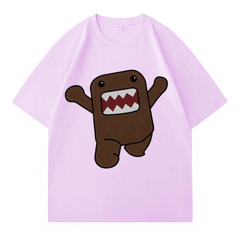 Domo Kun Cotton Cozy Oversized T-Shirt Trendy Casual T Shirt for Mens Women Summer Y2K  Loose Printed T-shrit