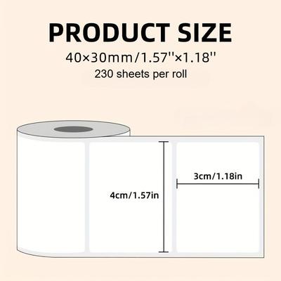 2rolls White Label Stickers, Each Roll Contains 230 Sheets, Suitable for Home/School/Office/Address/Barcode/Label Stickers