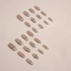 24 Pcs Oval Sweet Girl Small Fragrant Wind Diamond Nail Art Plaid Pile Diamond False Nail Finished Wear Nail