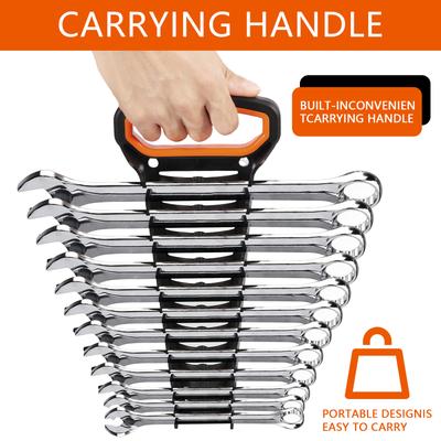 Support de clés 2 pièces Métrique SAE Plateau de rangement pour clés Support Capacité totale 24 clés Plateau à outils pour clés pour ranger les clés de 8 mm à 19 mm