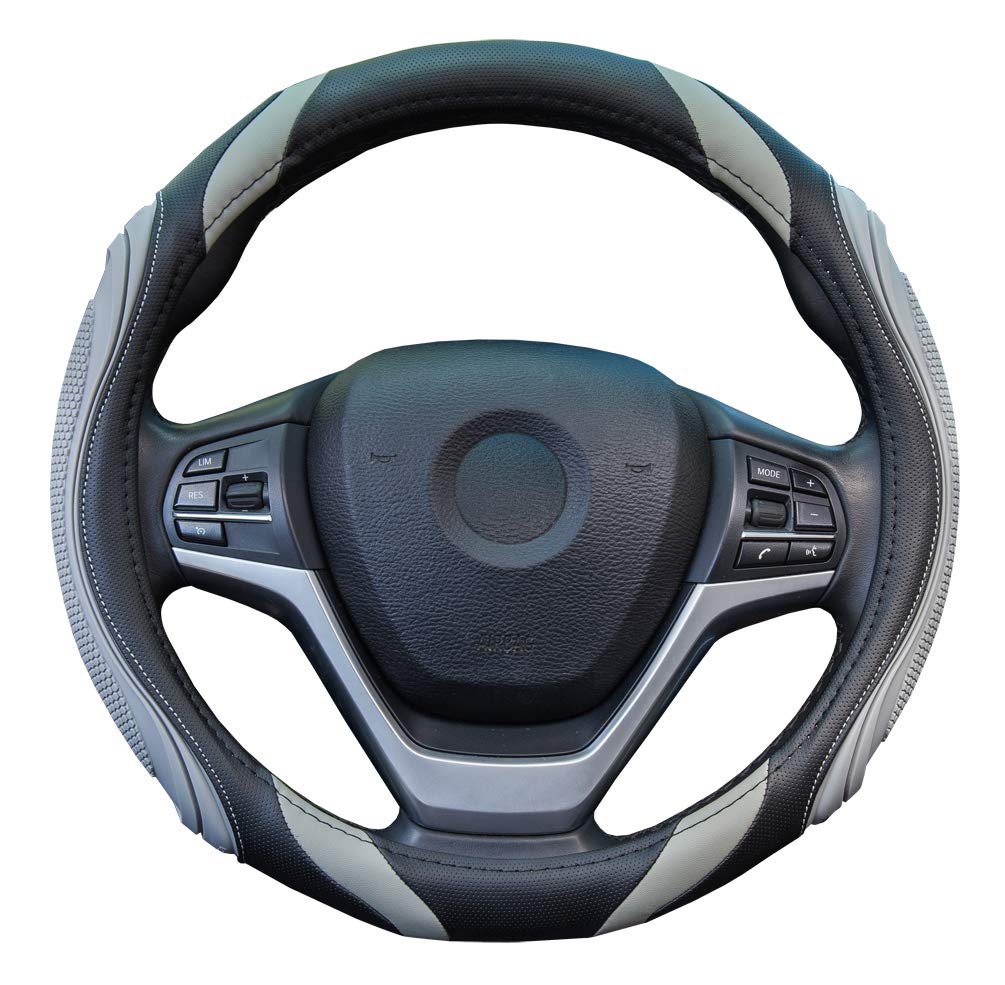 ZATOOTO Steering Wheel Cover for Kei Silicone Small Comfortable To the Excellent Cars, Leather, Size, Stylish, Touch, Grip, Gray, YWLY82-G
