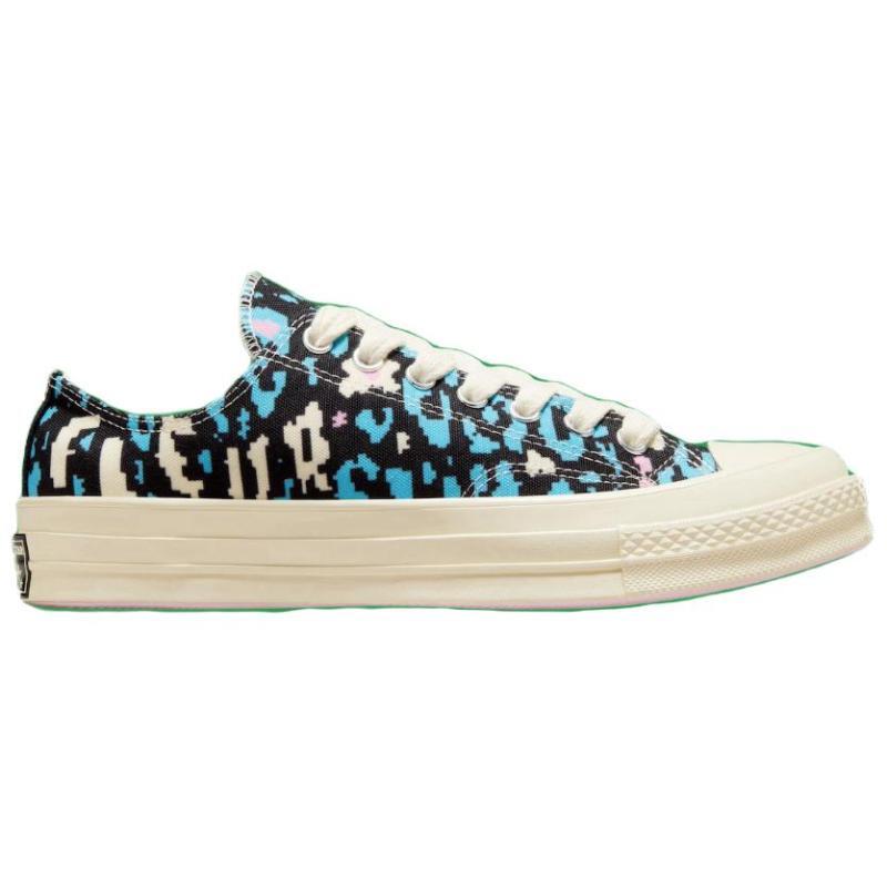 le FLEUR* x Converse Chuck 70 Round-toe comfortable breathable low-top canvas shoes unisex black and blue