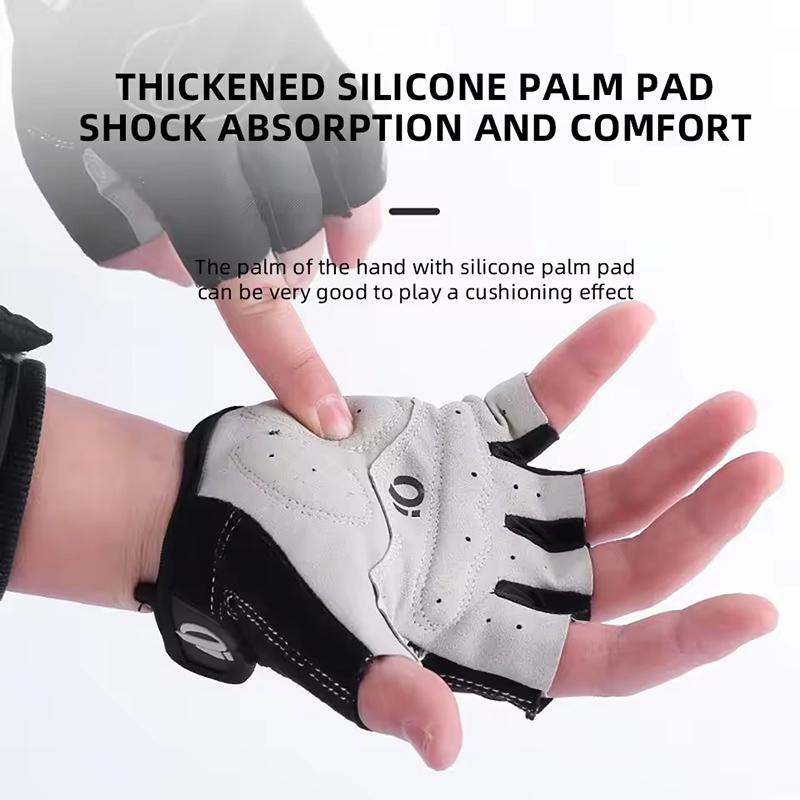 1Pair Gel Half Finger MTB Road Bike Gloves Anti-Slip Anti-Sweat Shockproof Cycling Bicycle Gloves for Left-Right Hand