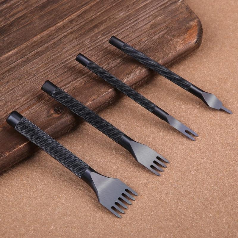 Leather Hole Punch Heavy Duty Carbon Steel Tools for DIY Leathercraft and Bag Making 1/2/4/6 Tooth