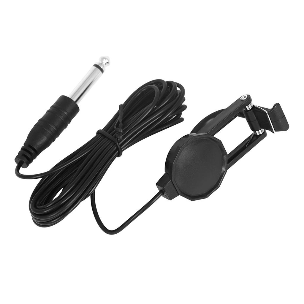 Clip-on Mikrofon Piezo-Tonabnehmer Violine Akustikgitarre Ukulele Tonabnehmer mit 6,35 mm Audiobuchse und 2,8 Meter Audiokabel