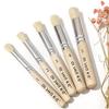 SeamiArt Boar Bristle Short Handle 5-Piece Oil Painting Brush Set with Flat, Round, and Hollow Carving Brushes