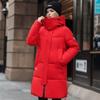 Autumn and Winter Thick Coat Large Size Hooded Long Cotton-padded Jacket with Hooded Armband Work Clothes Cotton-padded Woman