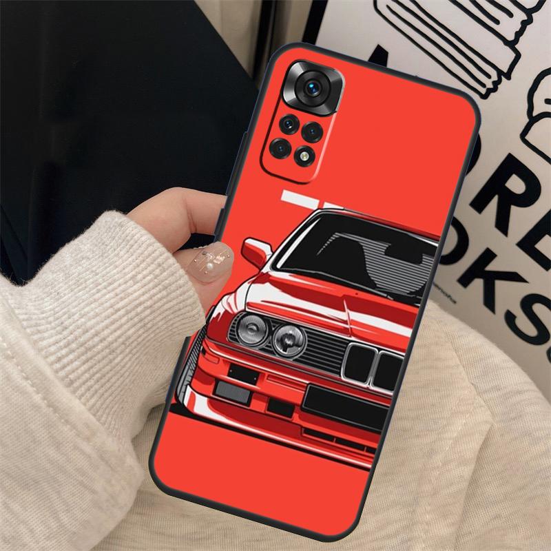 Sports Car Style Cover For Xiaomi Redmi Note 14 12 11 10 13 15 Pro Plus Case For Redmi 15 15C 14C 10C 12C 13C