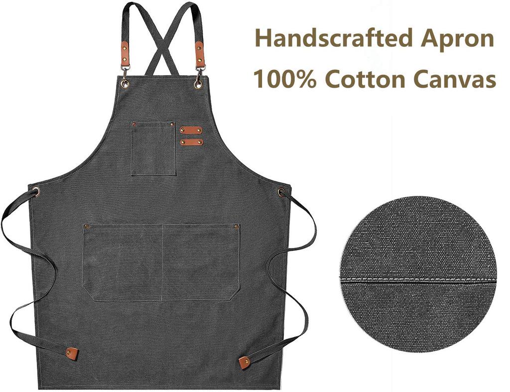 Fashion Canvas Kitchen Aprons For Woman Men Chef Work Apron For Grill Restaurant Bar Shop Cafes Beauty Nails Studios Uniform
