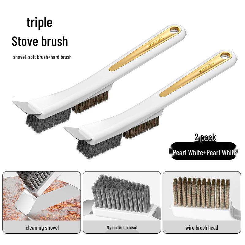 Multifunctional Kitchen Stove Gap Cleaning Brush with Long Handle & Steel Wire for Stain Removal