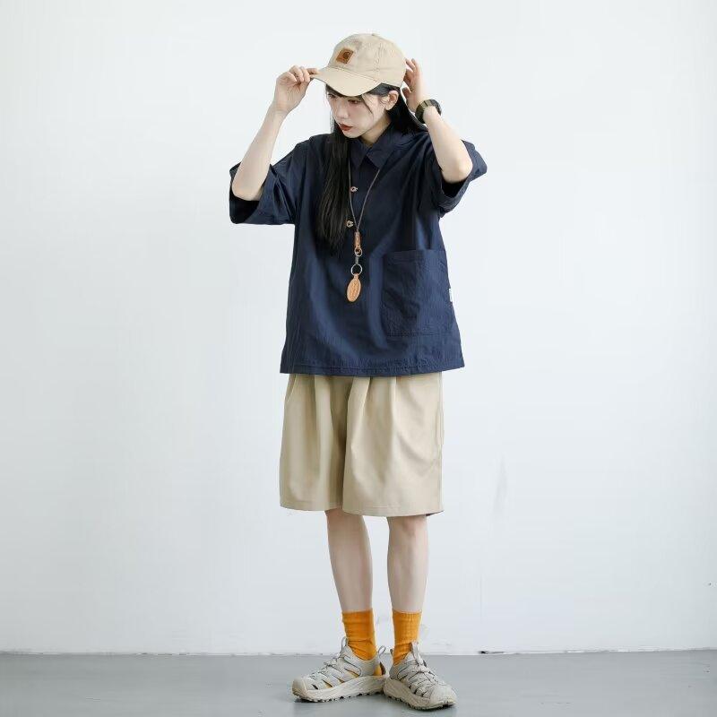 Collar Short Sleeved Polo Shirt, Men'S Short Sleeved Shirt, Niche Design, Minimalist Shirt, Couple'S College Top