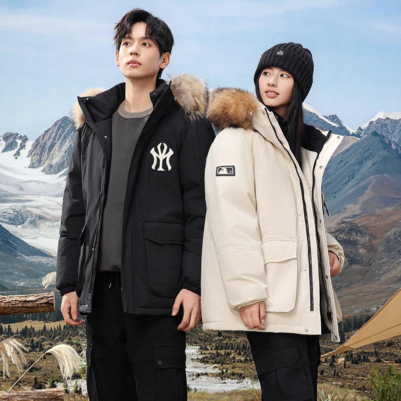 Zimowa kurtka puchowa z grafenem: Ciepła, Wiatroszczelna, Z kapturem, Modna, Swobodny krój dla par.