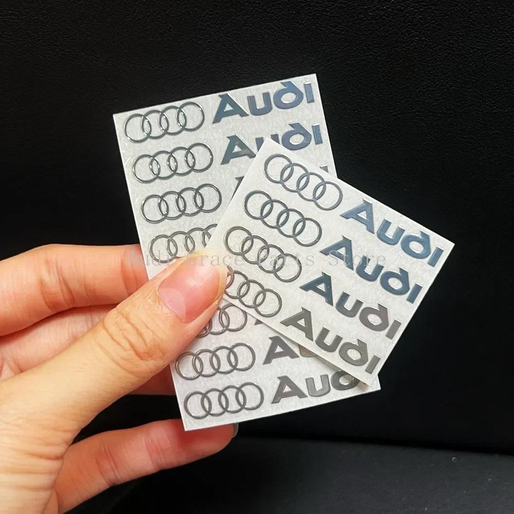 4/8PCS For 5hbrz A3 A4 A5 A6 A7 Q3 Q7 Q8 TT Center Console Display Door Handle Window StickerCar Metal Sticker Modified Car Logo hbrz5