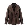 2026 Summer New Arrival: European and American Cross-border Women's Vintage British Double-Collar Suede Jacket W034 26099