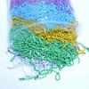 Pack of 100 Assorted Color Beaded Chains Stylish Keychain Accessory Colorful Small Ball Beads Chain with Connectors