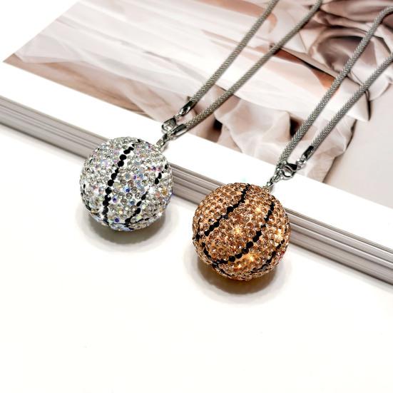 Rhinestone Basketball Car Hanging Ornament Sports Fan Pendant for Rearview Mirror Vehicle Interior Decor Unique Gift for Basketball Fans