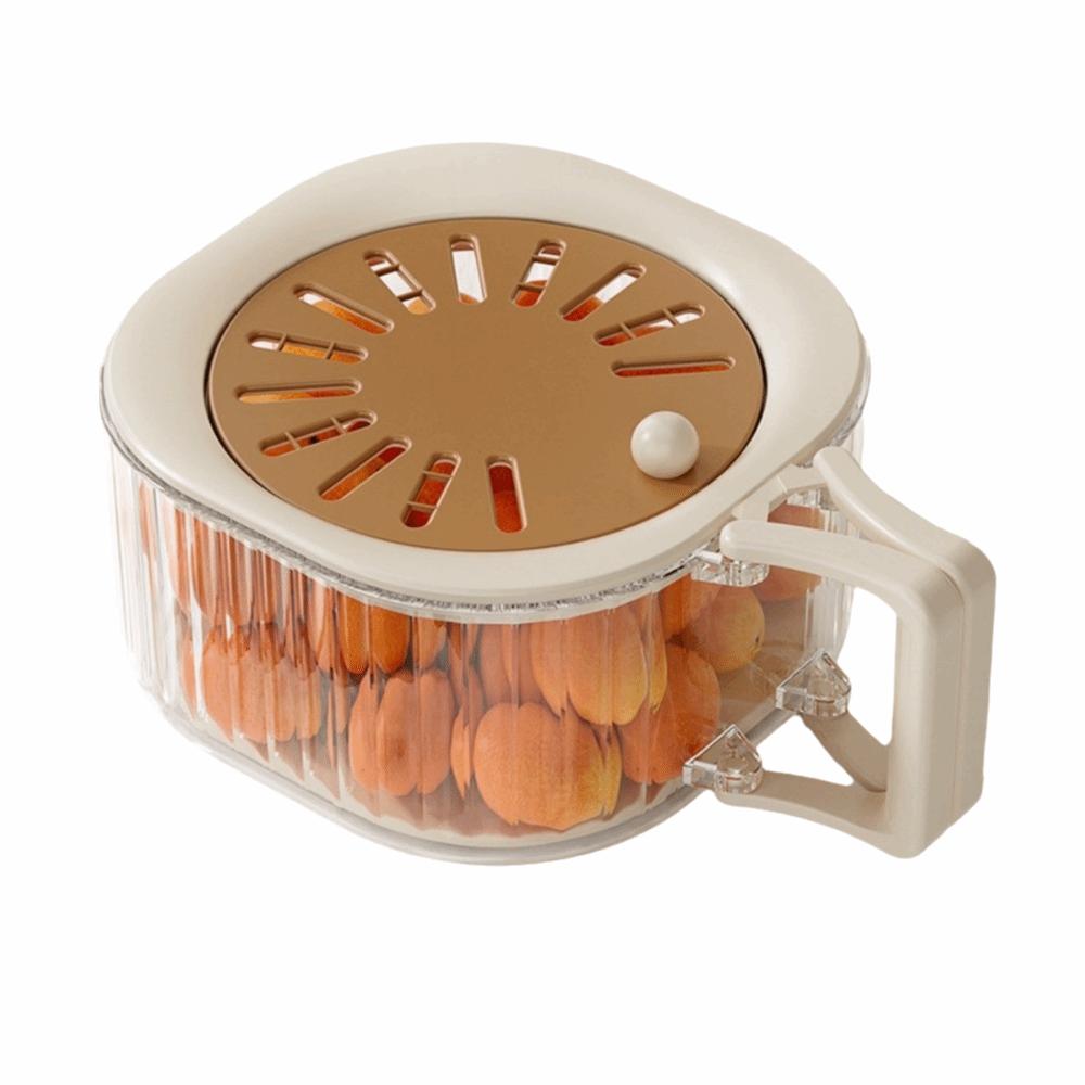 Splash-proof Vegetable Drain Basket Foldable Handle Fruit Drainer Container  Kitchen Organizer