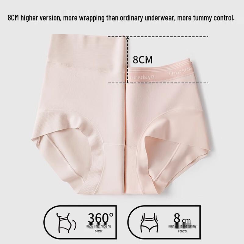 FitonTon Women's 4-Pack High-Waisted Cotton Briefs