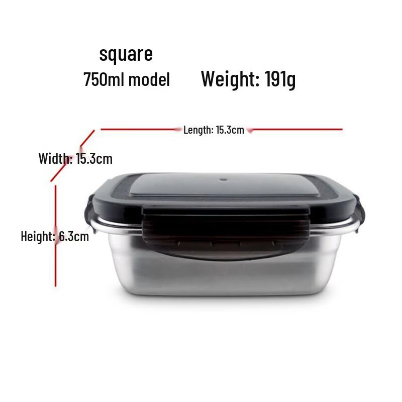 304 Stainless Steel Rectangular Food Storage Container Set