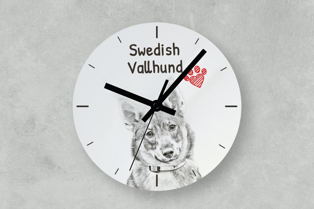 Swedish Vallhund, Swedish Cattle Dog – Wall clock with a dog, shelf clock with a print | Art-Dog