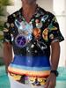 New Fashion Spring and Summer Leisure Gradual Change Color Printed Hawaiian Shirt Men's Vacation Seaside Trade Manufacturers