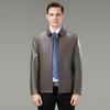 Men's Versatile Sheepskin Leather Jacket: 2025 Spring/Autumn, Middle-Aged Dad Lapel Motorcycle Style