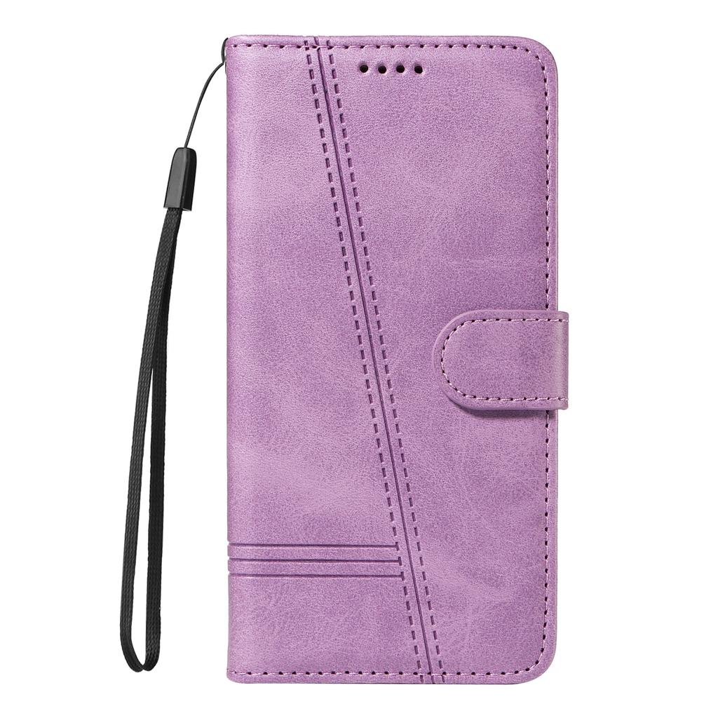Für Xiaomi 14T Hülle Flip Wallet T-Form Linien Leder Handyhülle