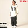 FUBU Strick Langarm für Herren und Marke Big American Oversized fam-42710 Off-White Pullover, Pullover, Damen, Name, Logo, Lässig,