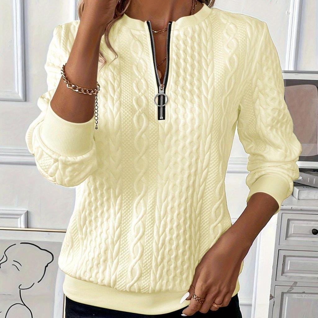 Damen Steppjacke mit Reißverschluss für Herbst/Winter - Weiß