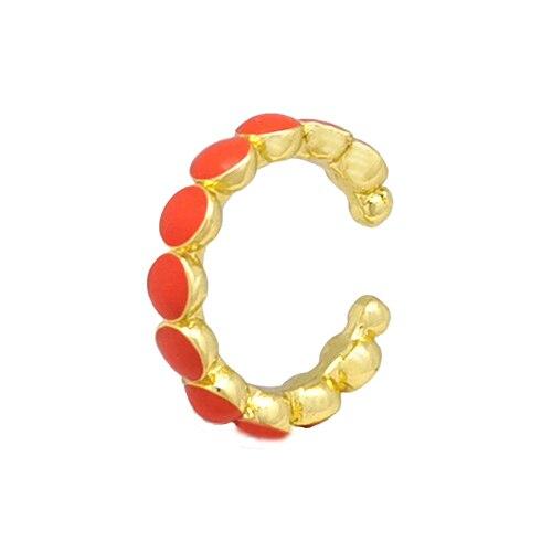Single One Ear Cuff Neon Green Yellow Bright Fluorescent Jewelry Geometric Round U Clip On Earrings No Piercing Earcuff Aretes