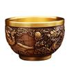 Dragon & Phoenix Brass Copper Teacup: Creative Bronze Metal Wine and Tea Cup
