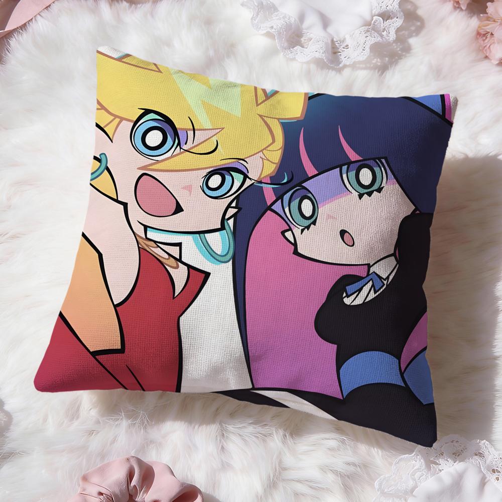 P-panty and Stockings Cushion Cover Premium Comfort Reversible Pillow Cove -Two In One Design for Any Room & Car Interior