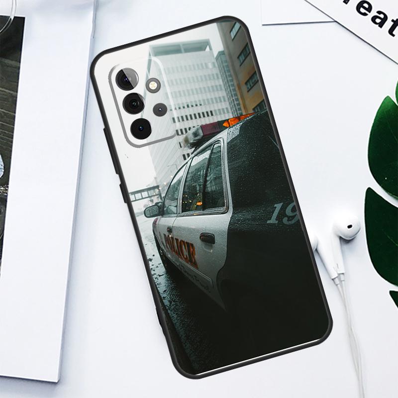 police car For Samsung Galaxy A34 A54 A14 A55 A35 A15 A53 A33 A13 A05 A06 A16 A22 A32 A52 Phone Case
