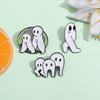 Cute And Playful White Ghost Cartoon Brooch Unisex Design Perfect For Fashion And Gifts