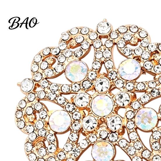 Bridal Dress Brooch Hollowout Star Rhinestone for Women, Dainty Decorative Lapel Shiny Badge Pin, Sparkling Jewelry Accessory Daily Wedding