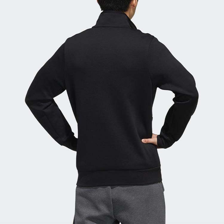 Adidas Casual Sports Full Zip Stand Collar Jacket Men Jackets Black EH3808
