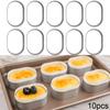 10Pcs Mini Aluminium Oval Egg Shape Cheese Cake Rings Half-cooked Molds Bread