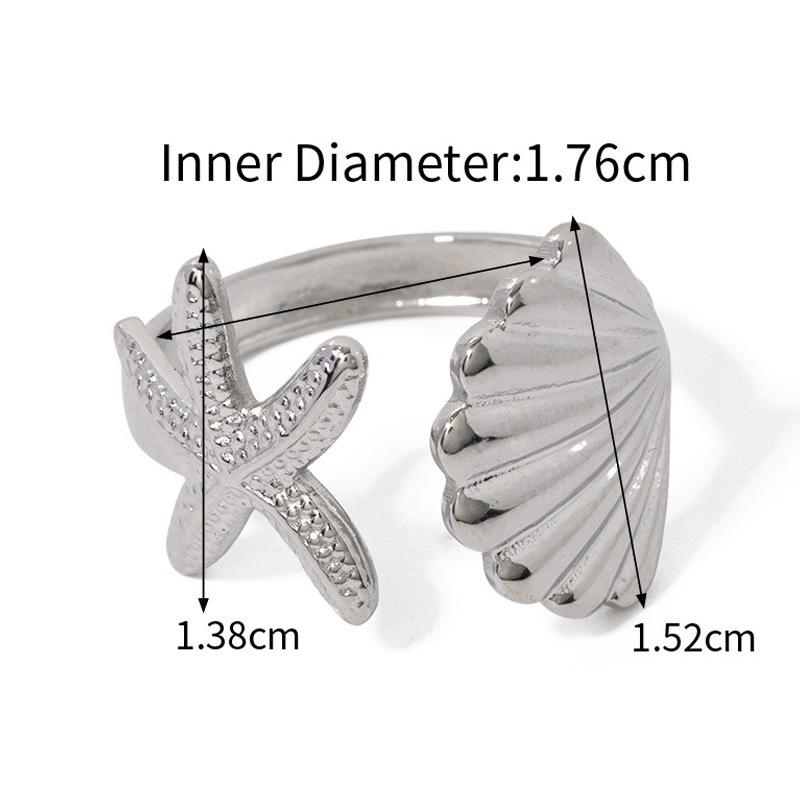 Classic Simple Multi Functional Ocean Series Spring/Summer Sea Star Shell Ring Exquisite and Generous Ring Jewelry