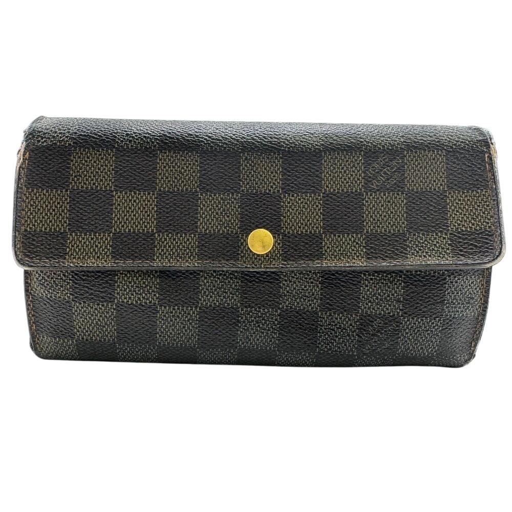 LOUIS VUITTON N61724 Damier Damier Porto Monnet Credit Purse Brown Damier mens Used