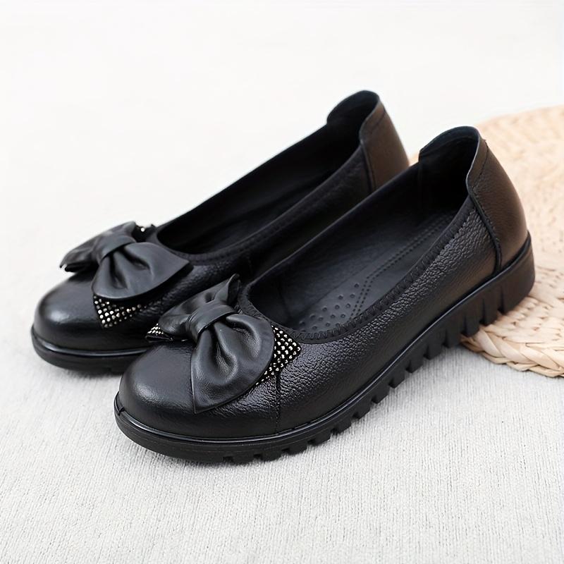 2025 Spring/Autumn Middle-Aged and Elderly Mother Shoes Genuine Leather Soft Sole Women's Leather Shoes Comfortable and Slip-Resistant