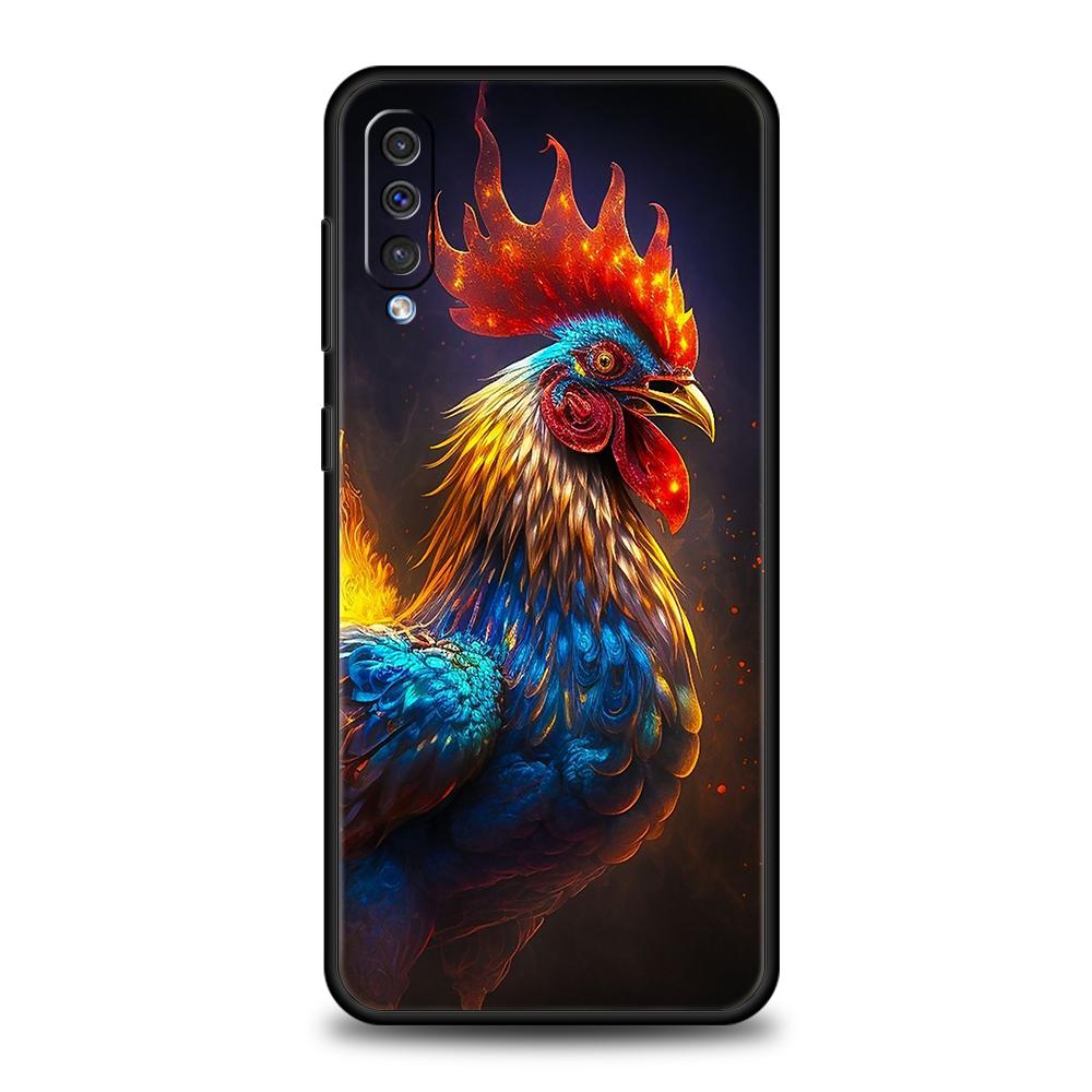 Cock Rooster Chicken Phone Case for Samsung Galaxy A24 A13 A53 A73 A33 A22 A12 A02 A03 A05 A70 A50 A10 A20 5G Soft TPU Shell Bag
