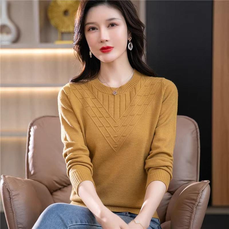 Autumn Winter Women Sweater  O-neck Solid Pullovers Spring Warm Slim Bottoming Shirt Long Sleeve Casual Femme Jumpers